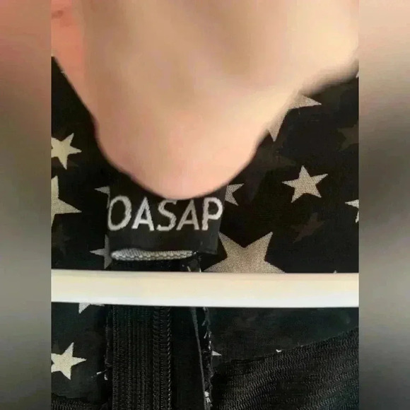 OASAP Black Star Pattern Short Sleeve Maxi Dress,Woman’s Size Small - Picture 5 of 11